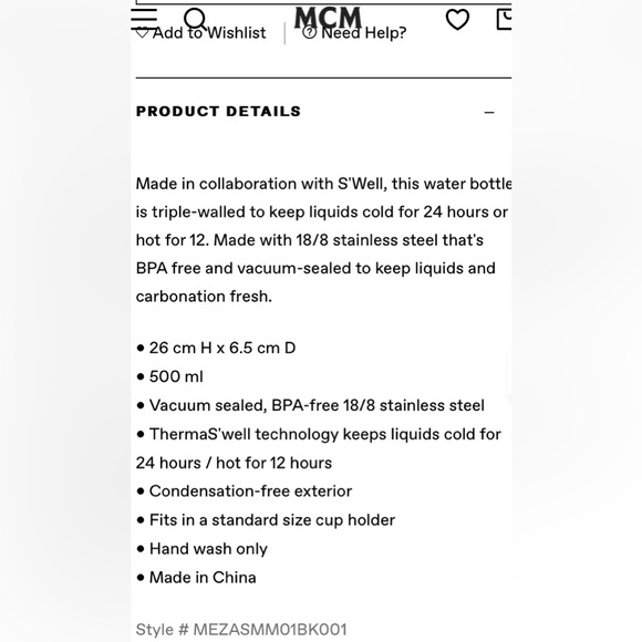 NWT MCM✖️S’WELL LOGO BOTTLE - Picture 9 of 9